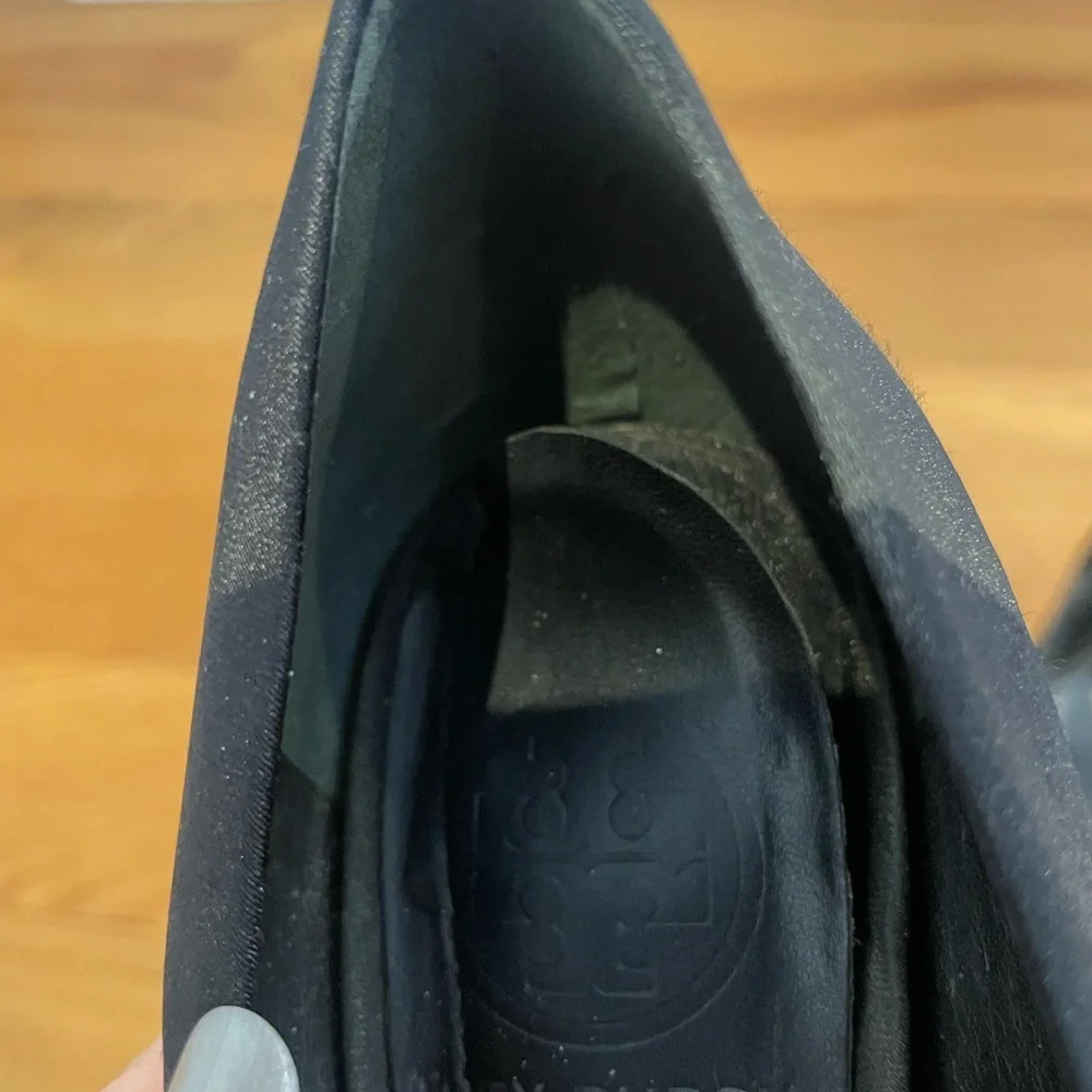 Tory Burch Satin Black Stiletto Heels
